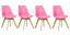 Scaune de sufragerie 4buc roz, stil scandinav Basic