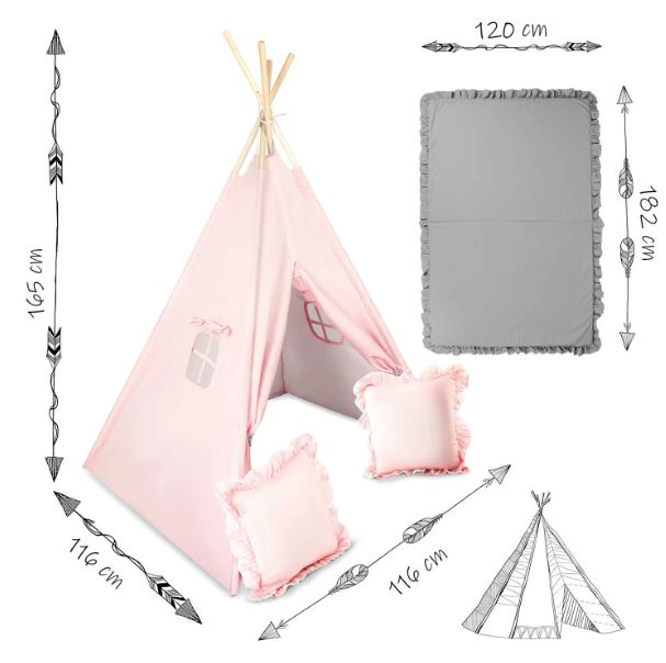 Otroški šotor Teepee Pink Princess