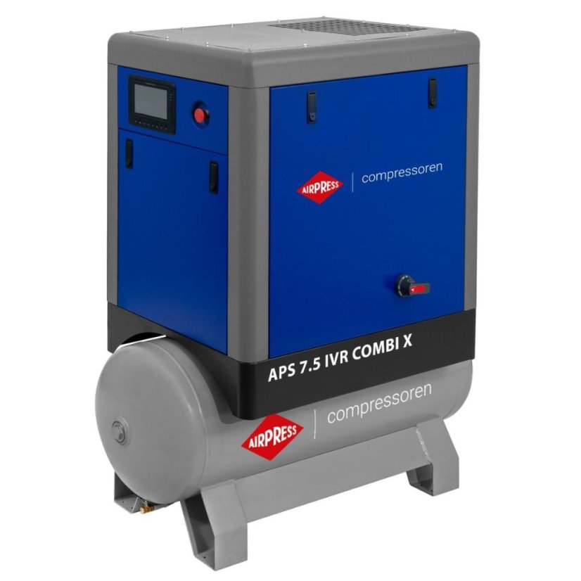 Csavarkompresszor APS 7,5 IVR Combi X 10 bar 7,5 LE/5,5 kW 170-760 l/min 200 l 369907-IVR