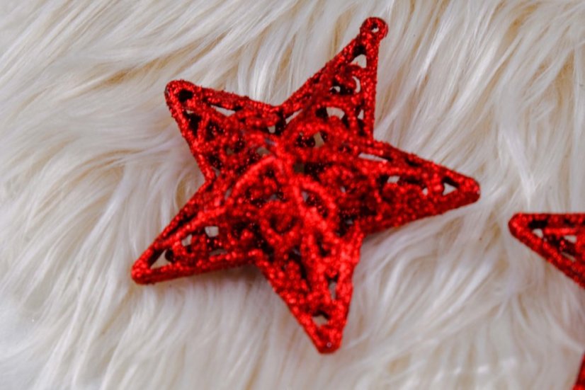 Karácsonyfadísz - csillag 3db 10,5cm RED