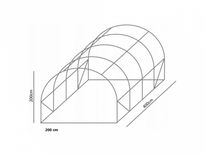 Konstrukció a kerti fóliaházhoz 2x4m STANDARD