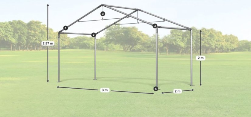 Cort de petrecere 3x2x2m Comfort PE 240g cu plasă împotriva insectelor Summer