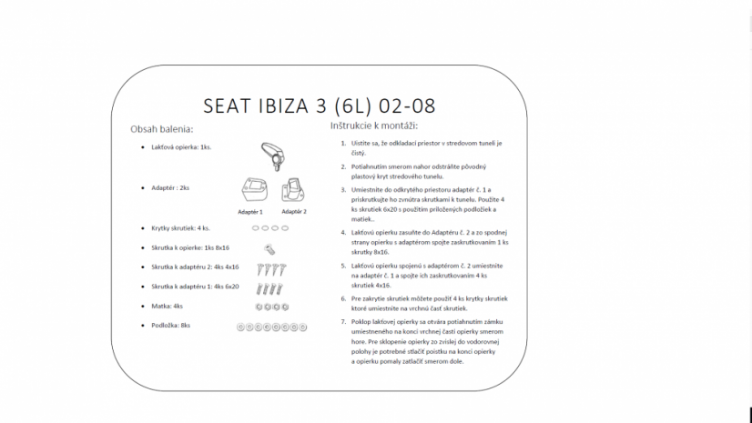 Naslon za ruku Seat IBIZA 3 (6L), Crna, eko koža