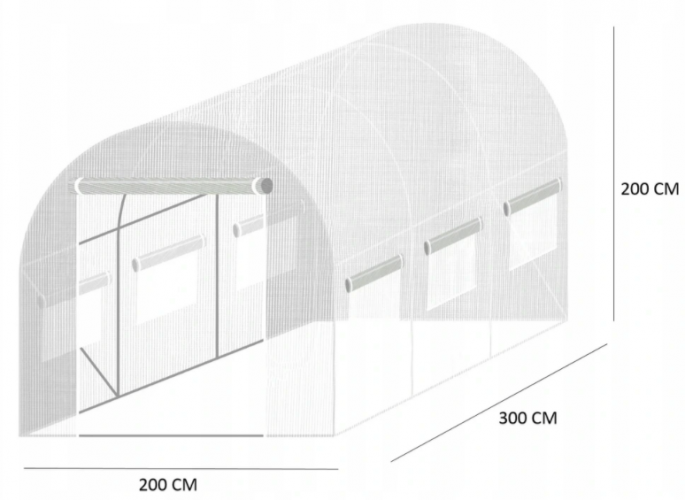 Solar de grădină ALB 2x3m cu filtru UV STANDARD GARDEN