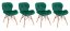 Трапезни столове 4бр. кадифе зелено SMARAGD
