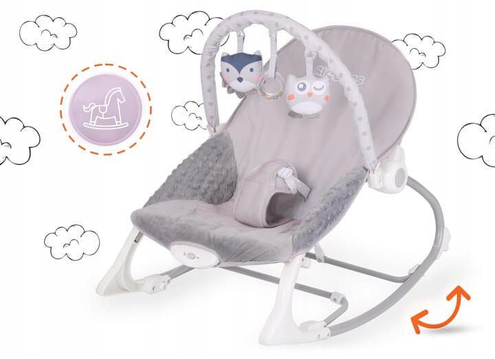 Balansoar cu vibrații pentru copii Grey Owl