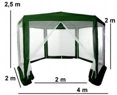 Kerti szúnyoghálós pavilon 2x2x2m Green