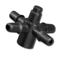 Razdelilnik 4-smerni za škropilnike in palične kapljalnike 4 x 4 mm