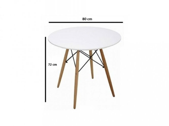 Runder Tisch ANELLO White 80 cm