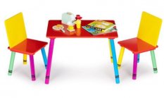 Dječji drveni stol Color + 2 stolice