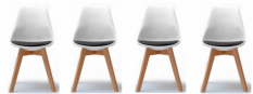 Комплект столове, бяло-черен цвят, скандинавски стил BASIC 3+1 БЕЗПЛАТНО!