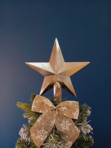 Špica za božično drevo Zvezda 20cm SILVER