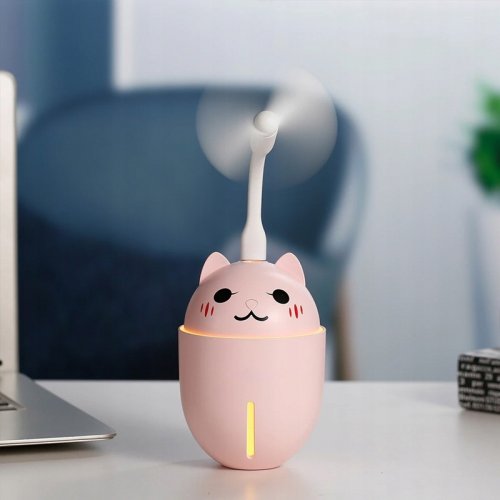 Арома дифузер LED USB 4в1 320мл PINK CAT