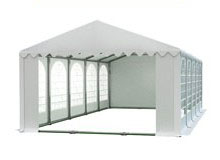 Party sátor 5x10m - Professional - acél csőszerkezetű konstrukció, fehér
