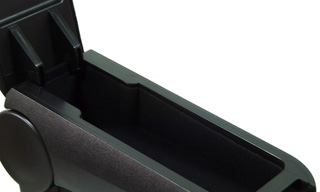 Könyöktámasz VW BORA - fém adapter, fekete, textil borítás