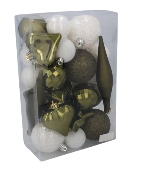 Karácsonyi gömbök 35db Olive