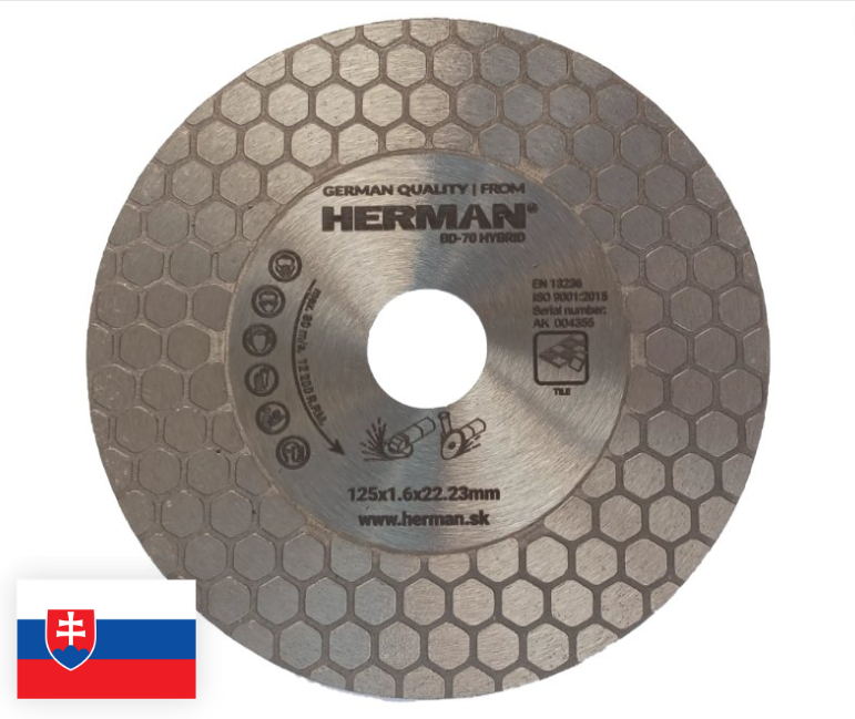 Dijamantni disk HERMAN BD-70 Hybrid 125x1,6x25x22,23 mm