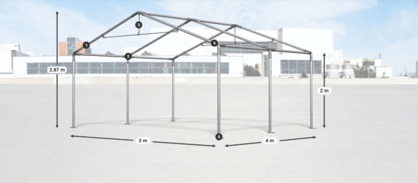 Raktárcsarnok/garázs 3x4x2m Comfort PVC 560g