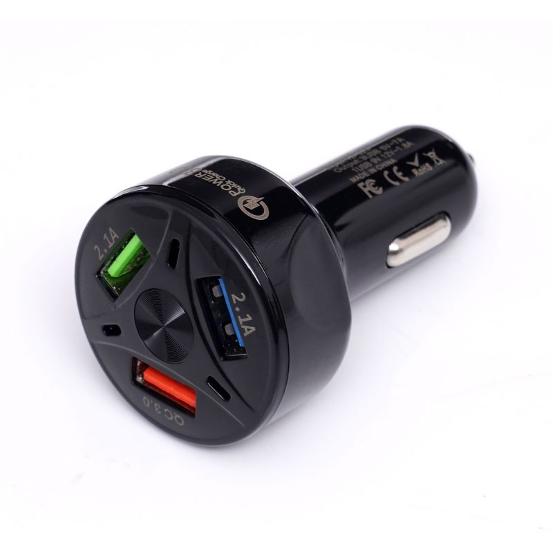 Univerzális autós gyorstöltő 3x USB kimenettel KD1238