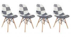Blagovaonske stolice 4 komada patchwork White