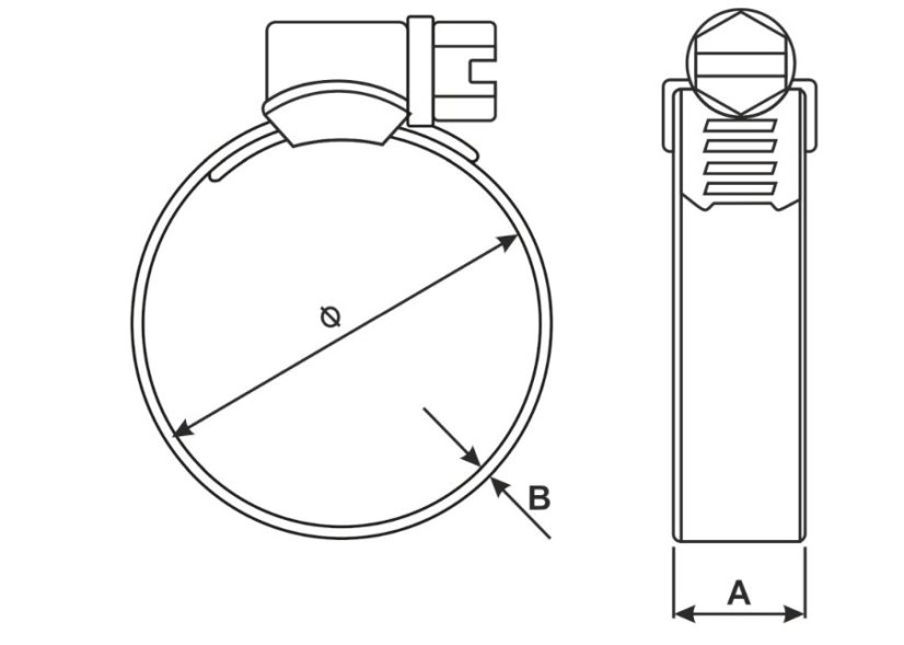 Tömlőbilincs 9mm 40-60 mm 1db G17307