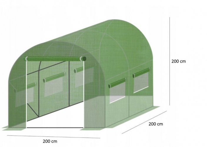 Garten Foliengewächshaus 2x2m mit UV-Filter STANDARD