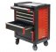 Професионална количка за работилница за инструменти 420бр - 7 чекмеджета Черно/Червено