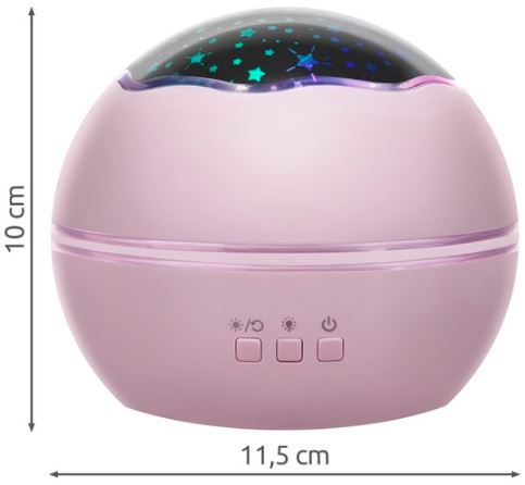 LED nočna svetilka -projektor 2v1 Pink