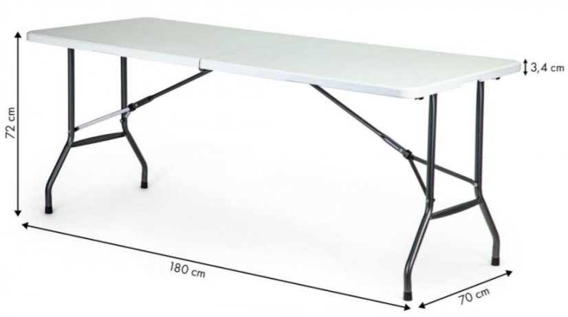 Összecsukható étkezőasztal 180 cm - Multistore