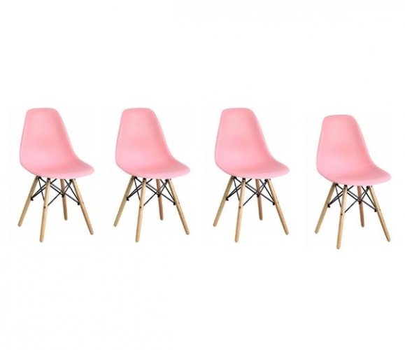 Трапезни столове 4бр. розови скандинавски стил Classic