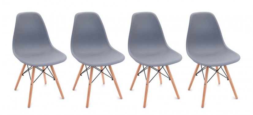 Blagovaonske stolice 4 kom sive skandinavski stil Classic