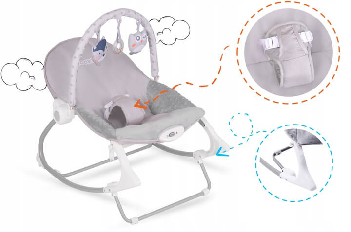 Balansoar cu vibrații pentru copii Grey Owl