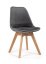 Blagovaonska stolica od baršuna u skandinavskom stilu Grey Glamour