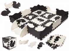 Puzzle od pjene - edukativni tepih 114x114cm Black White