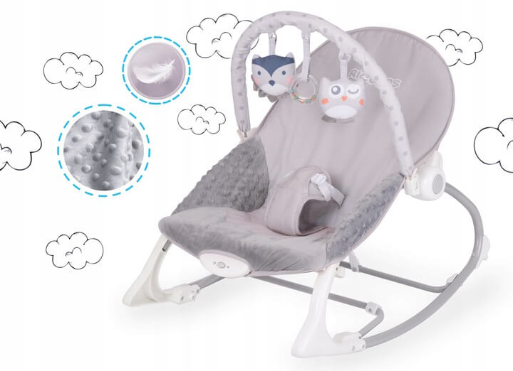 Balansoar cu vibrații pentru copii Grey Owl