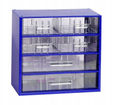Organizator metalic, 6 sertare, albastru 4S 2D