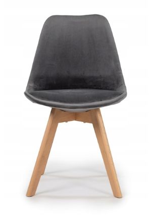 Jedilni stol žameten skandinavski stil Grey Glamor