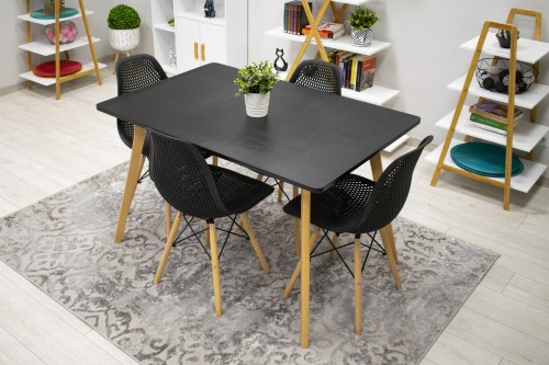 Stolica za blagovaonicu u skandinavskom stilu Black Grid