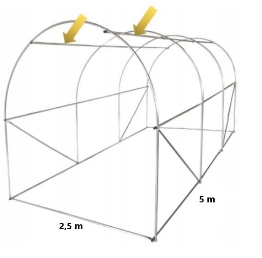 Konstrukcija za plastenik 2,5x5m PREMIUM