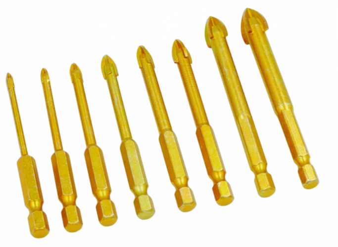 Svrdla za staklo i pločice 8kom 3, 4, 5, 6, 7, 8, 10, 12mm