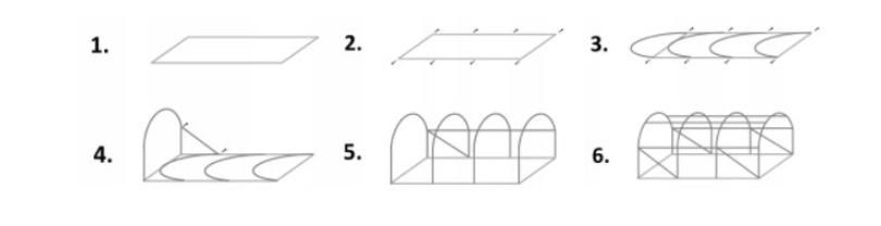 Конструкция за градинска фолиева оранжерия 2x3,5m PREMIUM