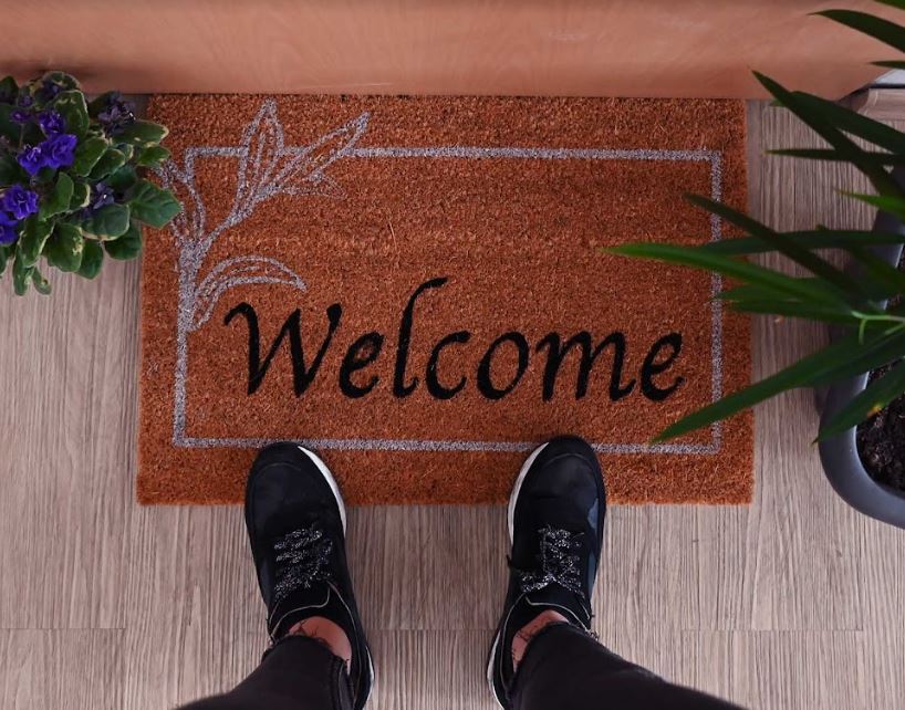 Eingangsreinigungsmatte PVC und Kokosnuss 40x60cm Welcome Weiss