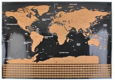 Karta svijeta strugalica s priborom