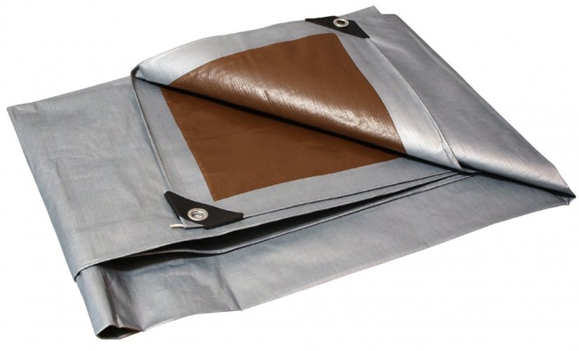 Takaró ponyva szürke - barna 5x8 m 210 g/m2