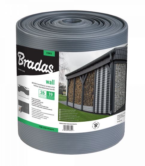 Folie de umbrire pentru gard 19cm x 26m Dark Grey 1200g/m2