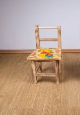 Детски дървен стол Мечето Пух с мед