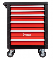 Професионална количка за работилница/кутия за инструменти 196бр - 6 чекмеджета Червено/Черно