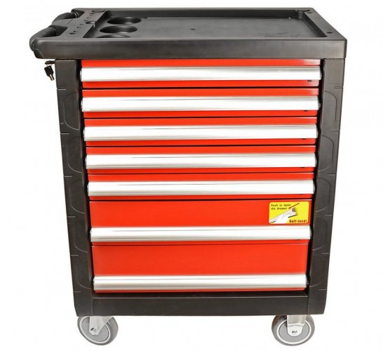 Profesionalni delavniški voziček / omarica z orodji 420pcs REDATS - 7 predalov Rdeča / Črna