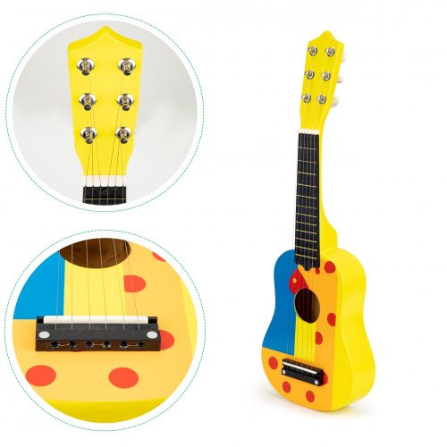 Otroška lesena kitara Yellow Giraffe