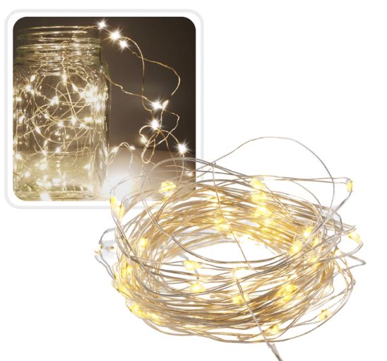Elemes fénydekoráció 60 LED 6,2 m meleg fehér